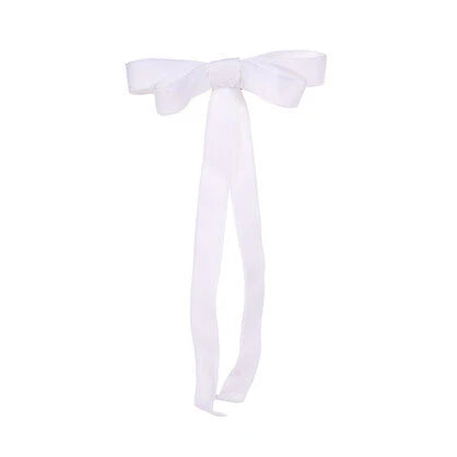 6pk White Velvet Skinny Bows (7358161748034)