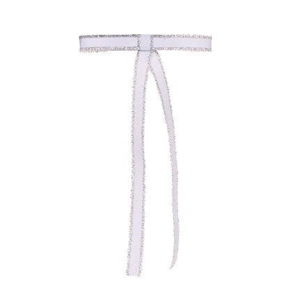6pk White Tinsel Bows (7358162403394)