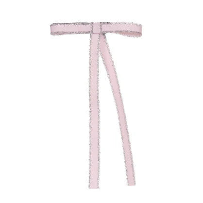 6pk Pink Tinsel Bows (7358162600002)