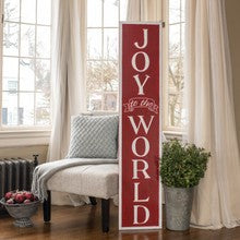 E203106 - Red and White Joy to the World Vertical Sign (6988867567682)