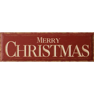 PRE ORDER - Red Carved Sign Merry Christmas (6959248343106)
