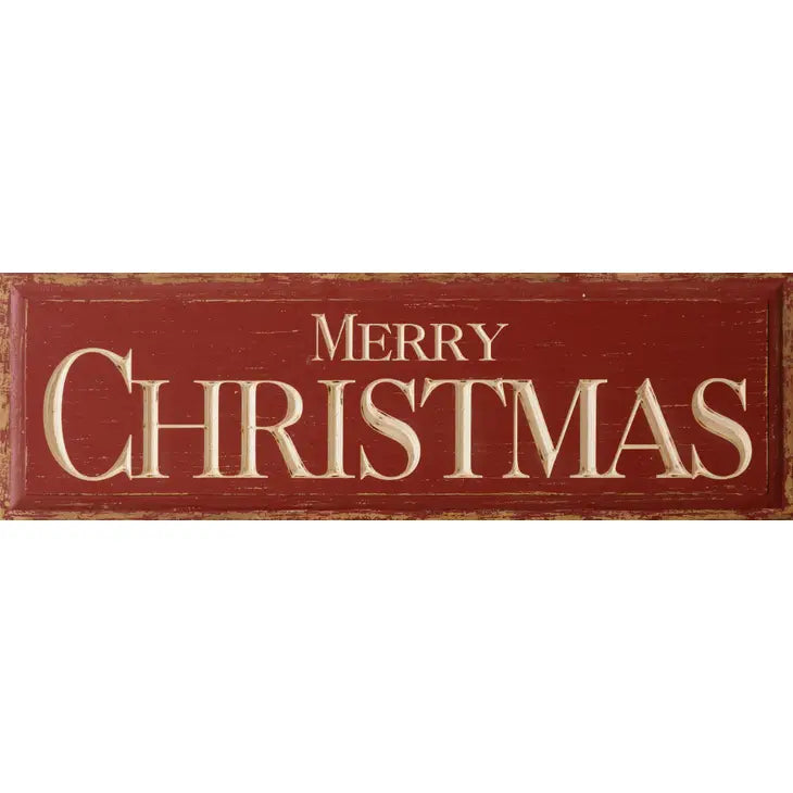 PRE ORDER - Red Carved Sign Merry Christmas (6959248343106)
