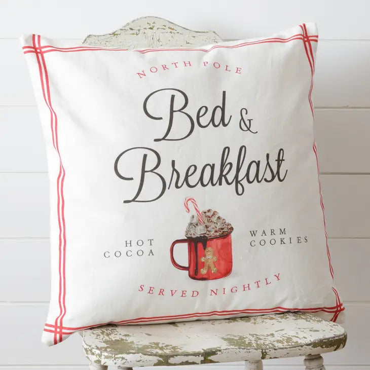 PRE ORDER - North Pole Bed & Breakfast Pillow (6959245688898)