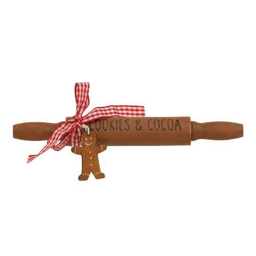 Cookies and Cocoa Wooden Rolling Pin (6955299209282)
