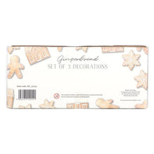 Load image into Gallery viewer, Set of 3 Hanging Christmas Gingerbread Ornament Decorations (7330222112834)