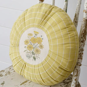 Round Pillow - Yellow Daisies (7049629237314)