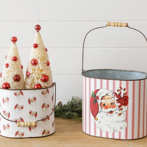 Vintage Santa Buckets Set of 2 (6954438656066)