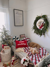 Load image into Gallery viewer, Santa&#39;s Workshop Cushion - PRE ORDER (6919637860418)
