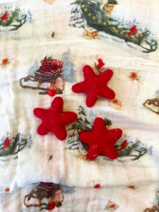 Set of 3 Felt Stars - RED (6927035662402)