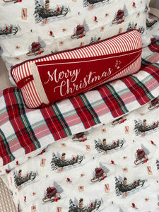 Whimsical Christmas Sleigh & Tartan Quilt Set (6939652063298)