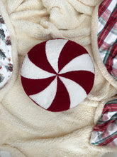 Load image into Gallery viewer, Red Peppermint Boucle Cushion - PRE ORDER (6763152146498)