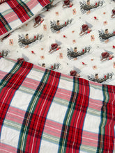 Load image into Gallery viewer, Whimsical Christmas Sleigh &amp; Tartan Quilt Set (6939652063298)