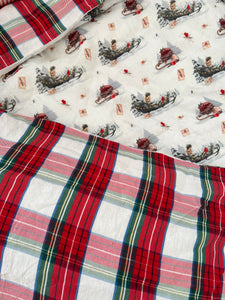 Whimsical Christmas Sleigh & Tartan Quilt Set (6939652063298)