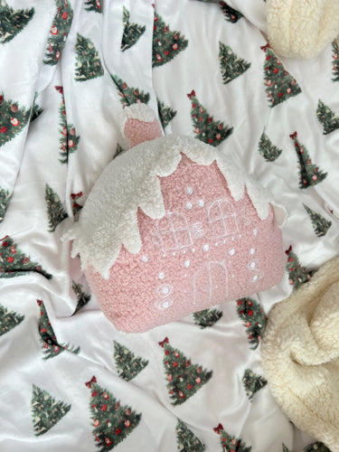PINK Gingerbread House Cushion - PRE ORDER (6919628718146)