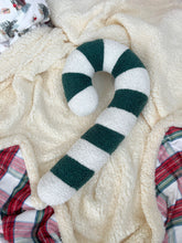 Load image into Gallery viewer, GREEN Candy Cane Cushion - PRE ORDER (6919624327234)