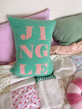 Load image into Gallery viewer, Green Jingle Cushion - PRE ORDER (6919637696578)