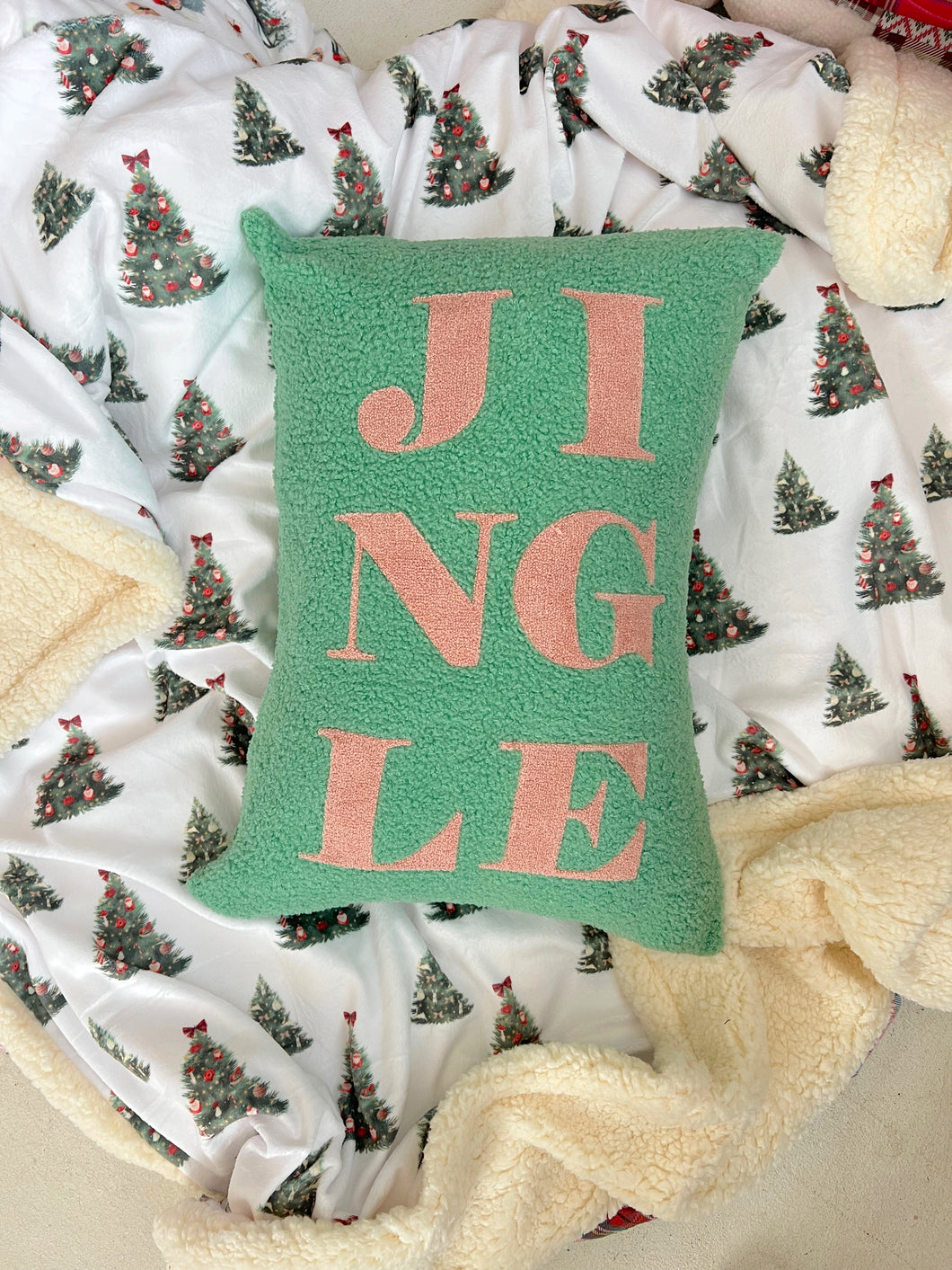 Green Jingle Cushion - PRE ORDER (6919637696578)