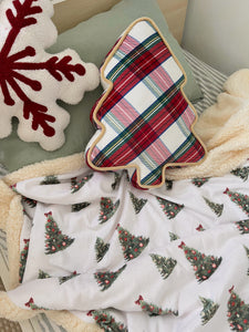 White & Red Snowflake Cushion - PRE ORDER (6921483583554)