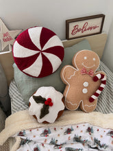 Load image into Gallery viewer, Red Peppermint Boucle Cushion - PRE ORDER (6763152146498)