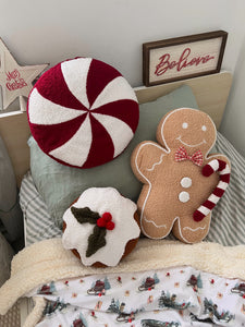 Red Peppermint Boucle Cushion - PRE ORDER (6763152146498)