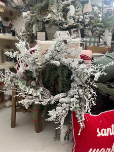G191514 - 26" Mixed Pinecone Twig & Boxwood Wreath (6866254987330)
