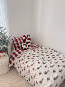 Whimsical Christmas Sleigh & Tartan Quilt Set (6939652063298)