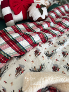 Whimsical Christmas Sleigh & Tartan Quilt Set (6939652063298)