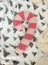 Load image into Gallery viewer, PINK Dual Tone Candy Cane Cushion - PRE ORDER (6919624458306)