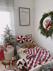 White Tartan Fleece Blanket - PRE ORDER (6919646806082)