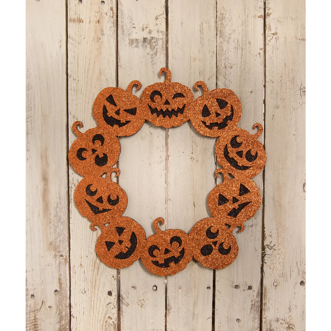LC1526 - Jack-O-Lantern Glitter Wreath (6952749432898)