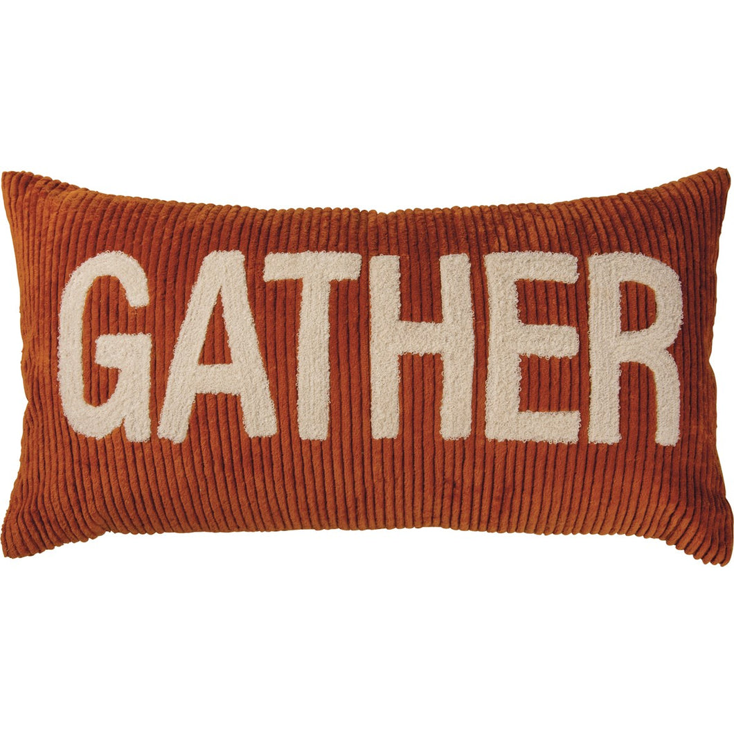 110198 - Orange Corduroy Cushion Gather (6702318452802)