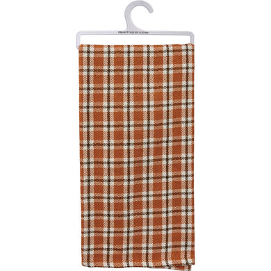 110200 - Dish Towel Orange Plaid (6702774911042)