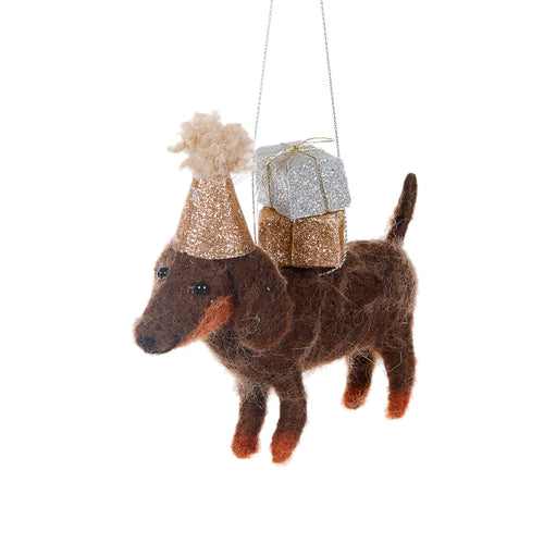 Wool Dachshcund with Party Hat (6643197935682)