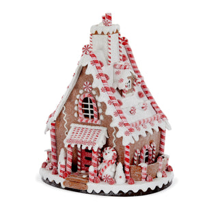 LED Gingerbread House with Snowman (6643192070210)