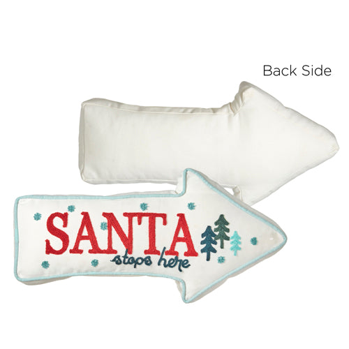4121360 - Santa Stops Here PIllow 16.75