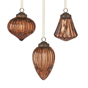 4124653 - 4.5" Brown Mercury Glass Ornament Assorted (6715029454914)