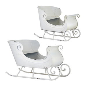 4128918 - White Distressed Sleigh Set (6838434496578)