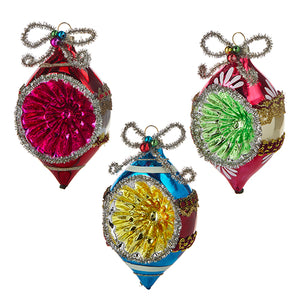 4220032 - 5" Vintage Tinsel Teardrop Ornament (6865084022850)