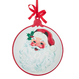 4221322 - 11" Santa Embossed Metal Ornament (6851628007490)