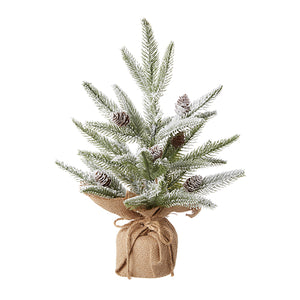 4222752 - 16" Snowy Tree with Burlap Bag (6852018044994)