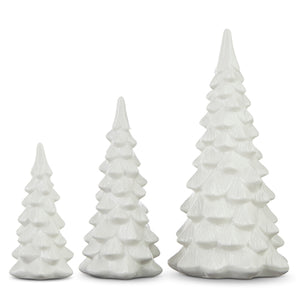 4222901 - 10" White Ceramic Trees Set of 3 (6865084645442)