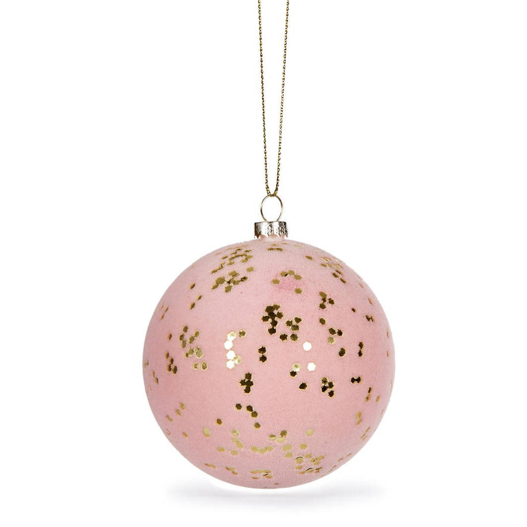 Pink Velvet Speckle Bauble (6769692540994)