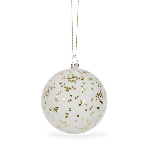White Velvet Speckle Bauble (6769692737602)
