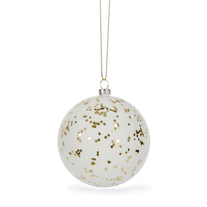 White Velvet Speckle Bauble (6769692737602)