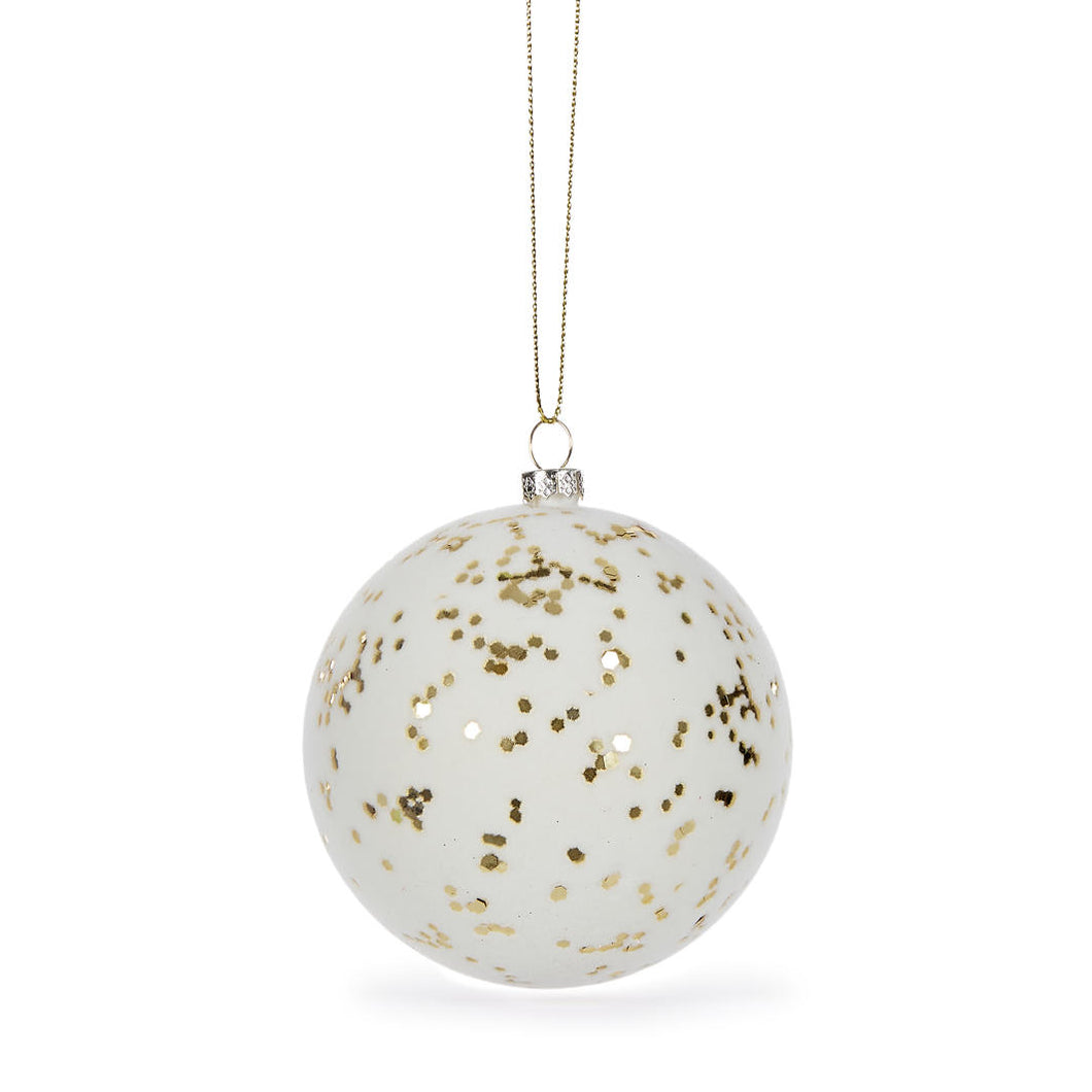 White Velvet Speckle Bauble (6769692737602)