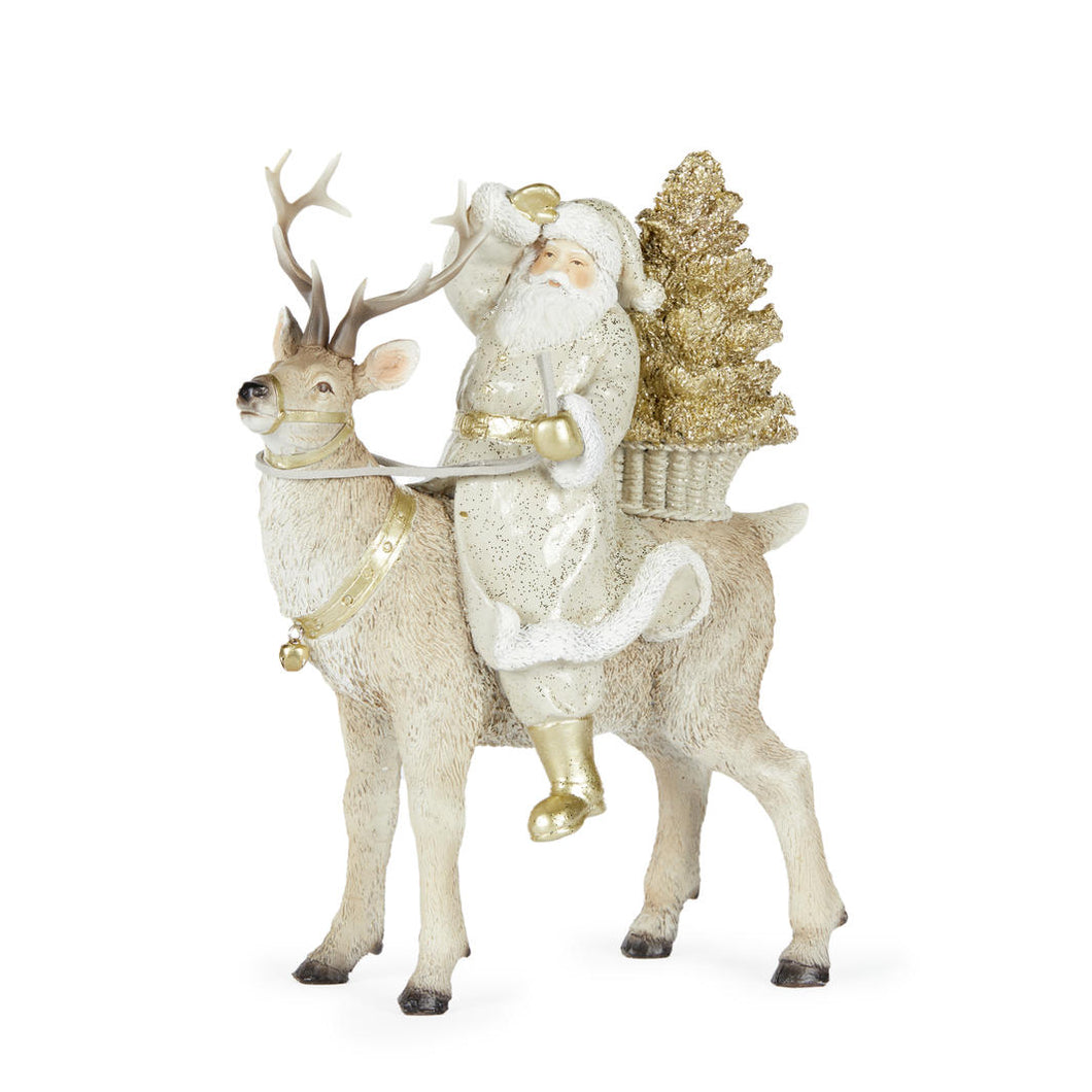 Metallic Woodland Santa on Reindeer (6795515560002)