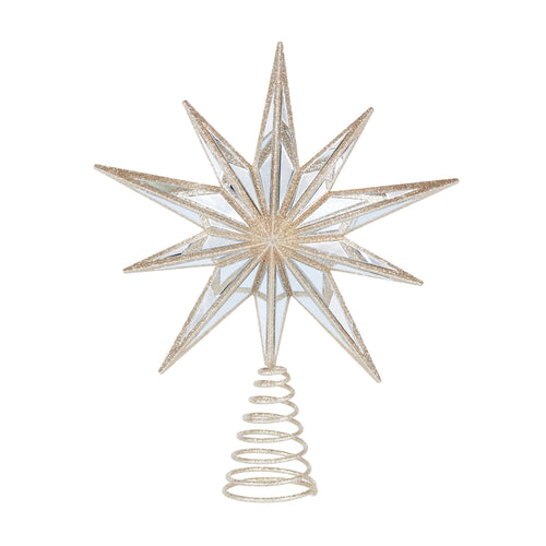 9 Point Mirrored Tree Topper Star- CHAMPAGNE (6791160660034)