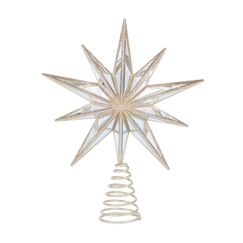 9 Point Mirrored Tree Topper Star- CHAMPAGNE (6791160660034)