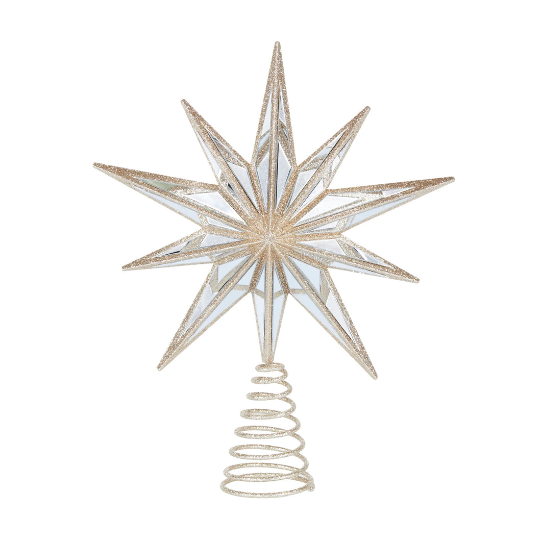 9 Point Mirrored Tree Topper Star- CHAMPAGNE (6791160660034)