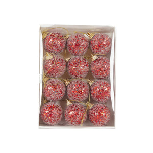 Mini Red Sugar Baubles 12PK (6791174258754)